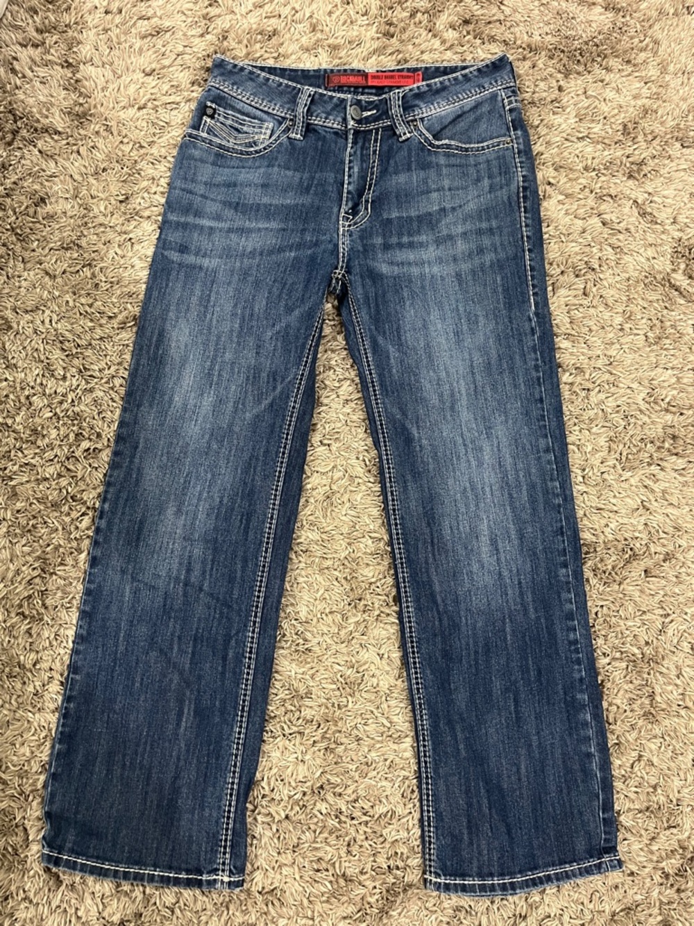 Men's Double Barrel Straight Relaxed Medium Blue Wash